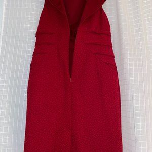 Adrianna Papell Red Sleeveless Textured Layered Dress